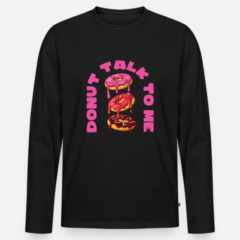 Donut talk to me - Männer Premium Bio Langarmshirt - Schwarz
