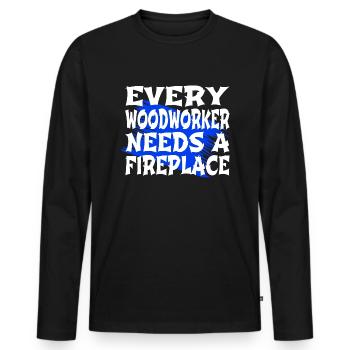 emploi ébéniste syndicat charpentier tshirts papa - T-shirt manches longues Premium bio Homme - noir - Devant - Nico (187cm)