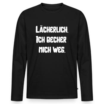 Party feiern Festival bechern saufen Alkohol - Männer Premium Bio Langarmshirt - Schwarz - Vorne - Nico (187cm)