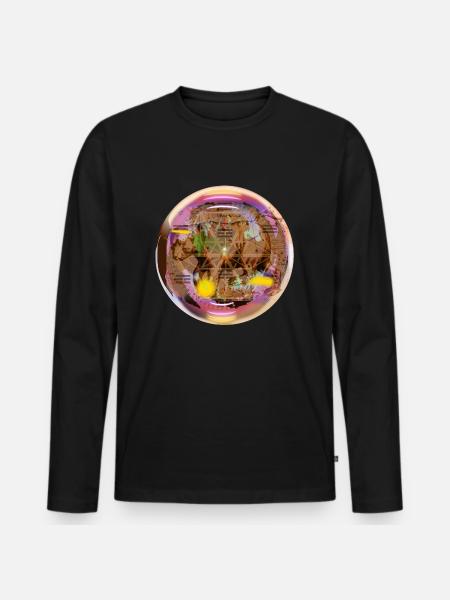 BubbleBär - Männer Premium Bio Langarmshirt - Schwarz