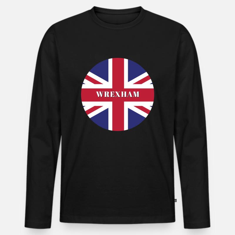 Wrexham - Männer Premium Bio Langarmshirt - Schwarz
