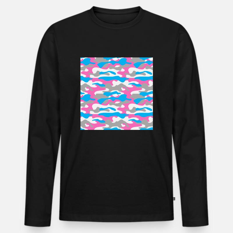 Camouflage 01 - Männer Premium Bio Langarmshirt - Schwarz