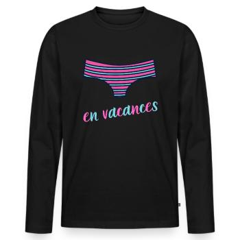 en vacances maillot de bain femme été vacances - T-shirt manches longues Premium bio Homme - noir - Devant - Nico (187cm)