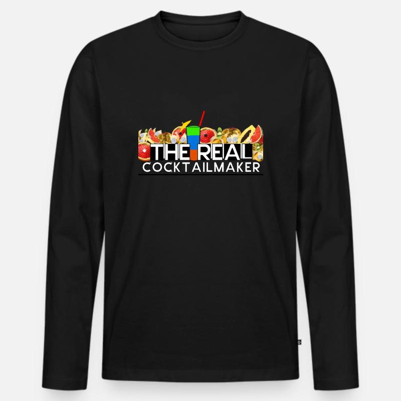 THE REAL COCKTAILMAKER - Männer Premium Bio Langarmshirt - Schwarz