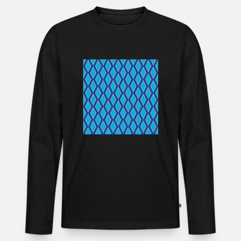 Diamantmuster - Männer Premium Bio Langarmshirt - Schwarz