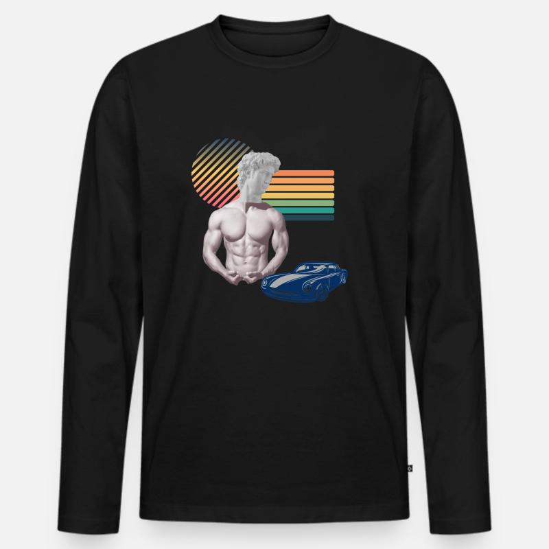 man's world - Männer Premium Bio Langarmshirt - Schwarz
