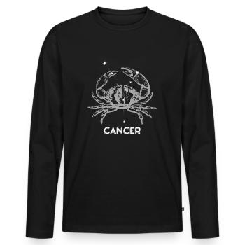 Cancer Constellation - T-shirt manches longues Premium bio Homme - noir - Devant - Nico (187cm)