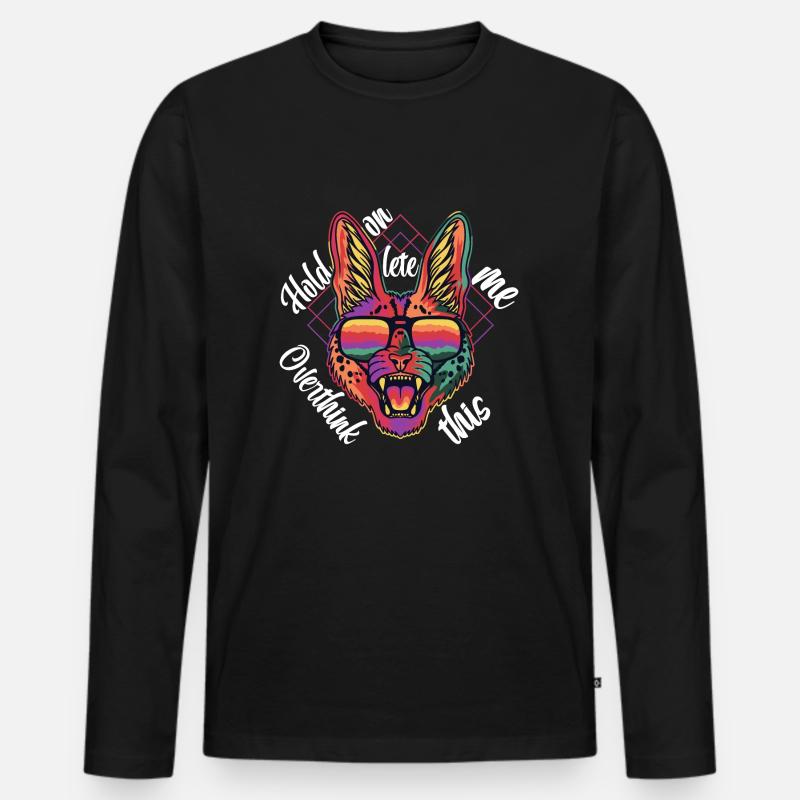 Warte, lass mich das überdenken - Männer Premium Bio Langarmshirt - Schwarz
