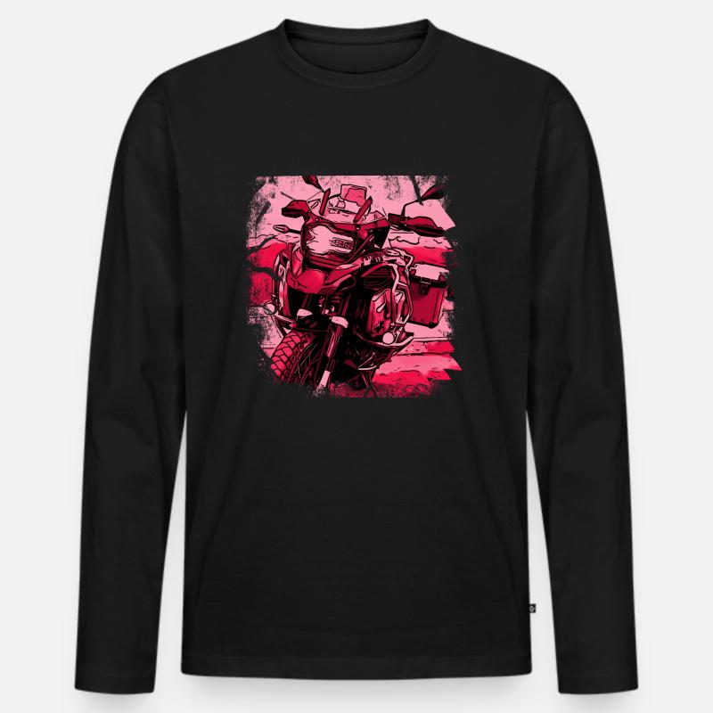 Motorrad GS black rot - Männer Premium Bio Langarmshirt - Schwarz