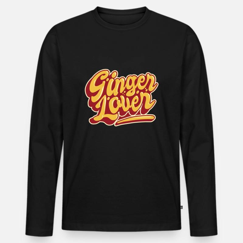 Ginger Lover - Männer Premium Bio Langarmshirt - Schwarz