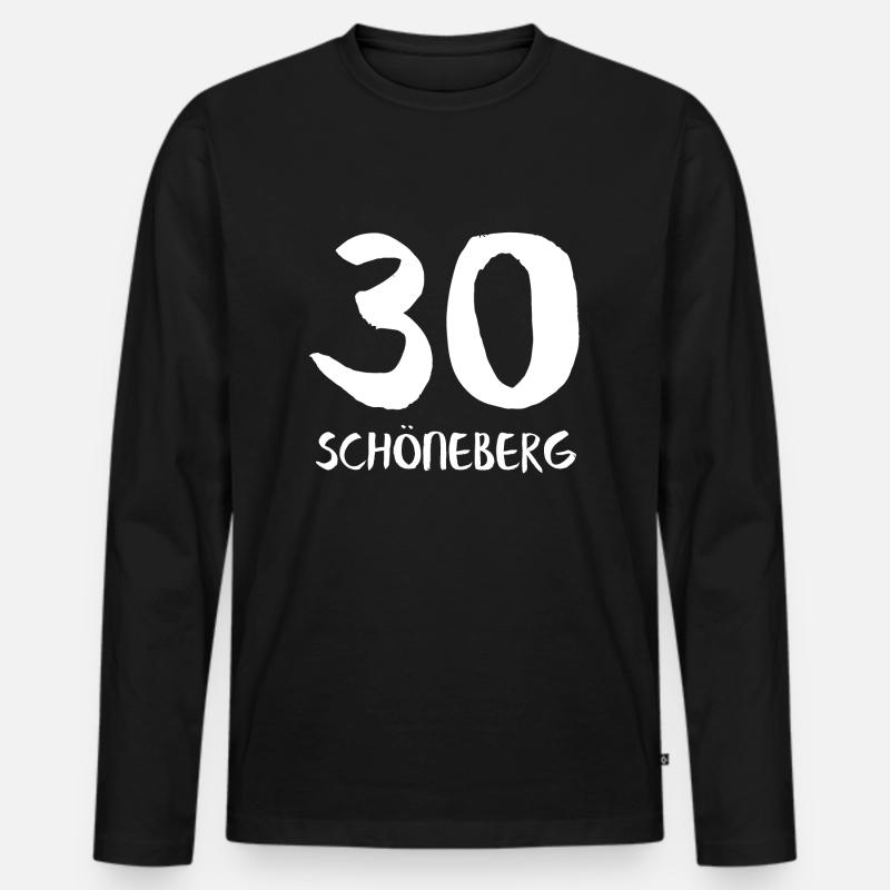 30 schoeneberg - Männer Premium Bio Langarmshirt - Schwarz