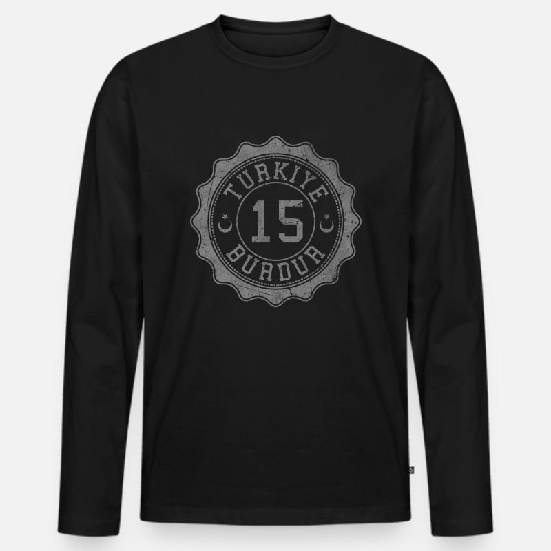 Burdur - Männer Premium Bio Langarmshirt - Schwarz
