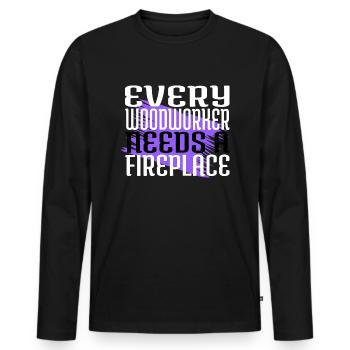 birthday happy sexy carpenter tshirts tree feller - Men's Premium Organic Long Sleeve Shirt - black - Front - Nico (187cm)