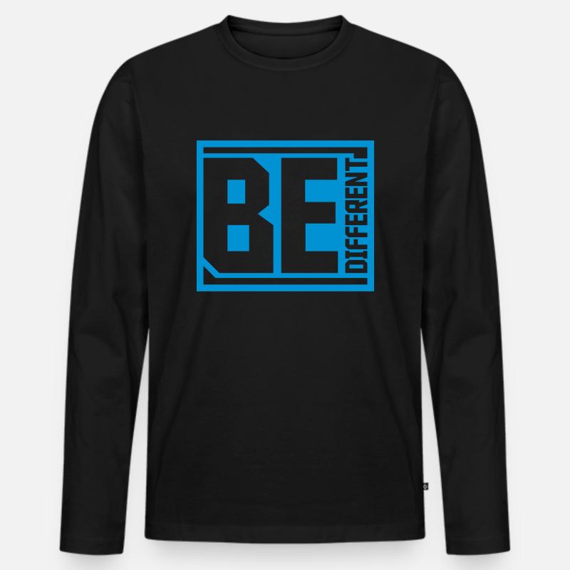 Be different Logo Design - Männer Premium Bio Langarmshirt - Schwarz