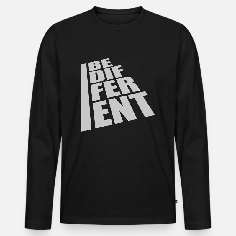 Be different Logo Design - Männer Premium Bio Langarmshirt - Schwarz