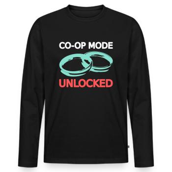 Marriage Marriage Wife Husband Multiplayer Koop 1 - Men's Premium Organic Long Sleeve Shirt - black - Front - Nico (187cm)