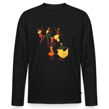 Africa - Men's Premium Organic Long Sleeve Shirt - black - Front - Nico (187cm)