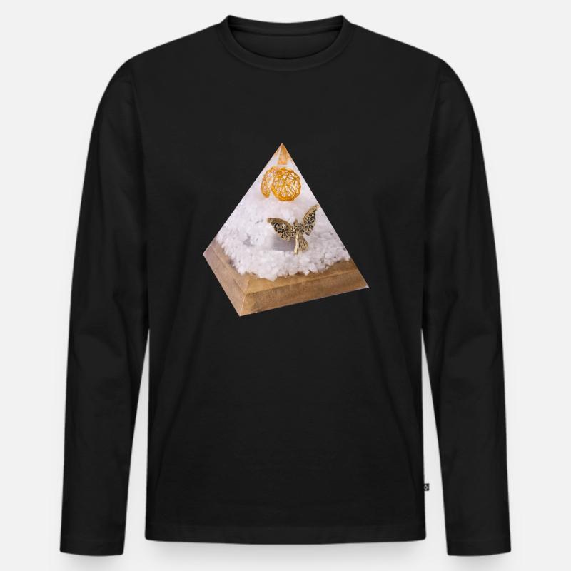 Erzengel Michael Pyramide - Männer Premium Bio Langarmshirt - Schwarz