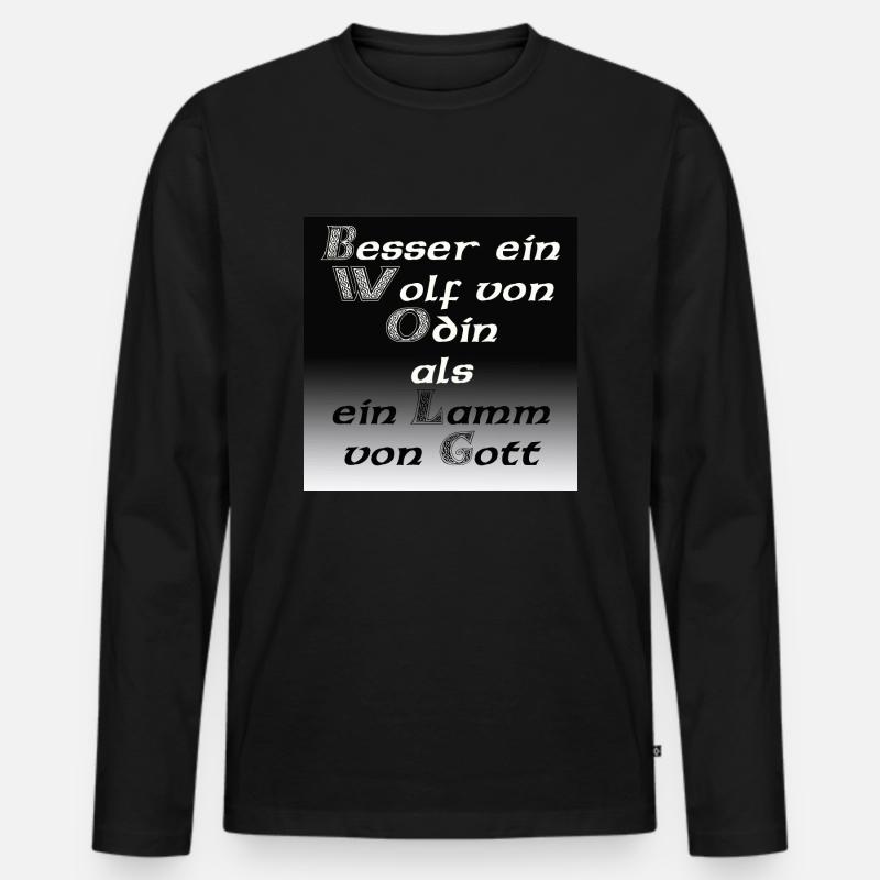Odin - Männer Premium Bio Langarmshirt - Schwarz
