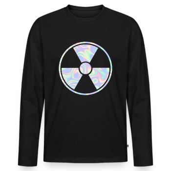 Vaporwave Radioactive Sign - Men's Premium Organic Long Sleeve Shirt - black - Front - Nico (187cm)