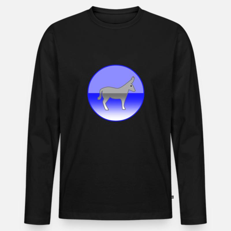 Esel - Männer Premium Bio Langarmshirt - Schwarz