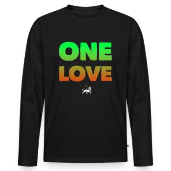 One Love Rastafari - T-shirt manches longues Premium bio Homme - noir - Devant - Nico (187cm)