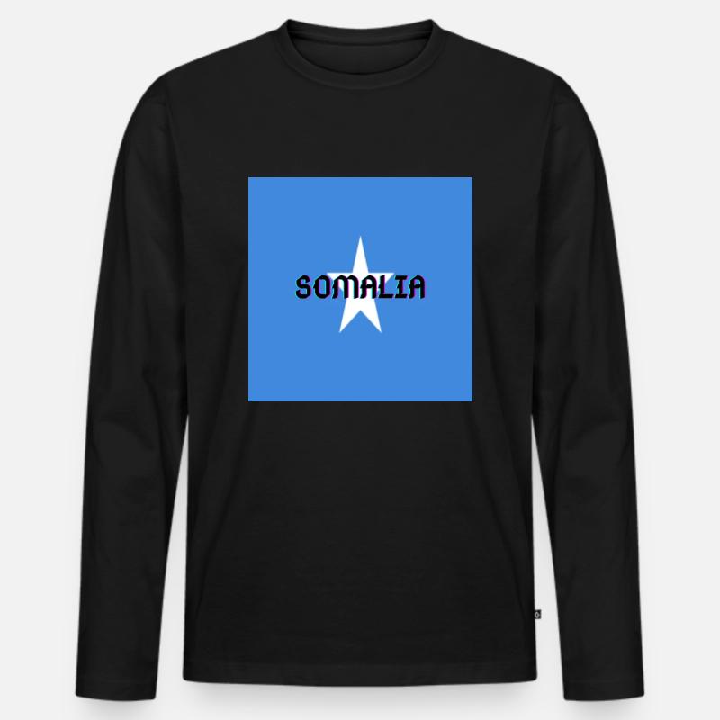 Somalia - Männer Premium Bio Langarmshirt - Schwarz