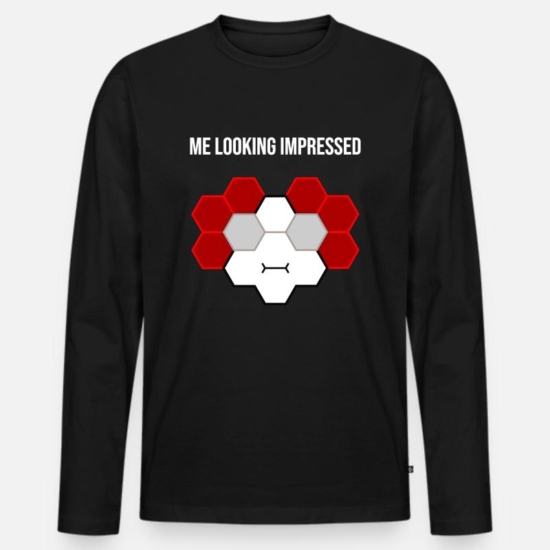 Me looking impressed - Männer Premium Bio Langarmshirt - Schwarz