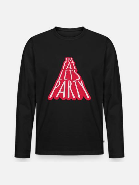 at the fat lets party - Men's Premium Organic Long Sleeve Shirt - black
