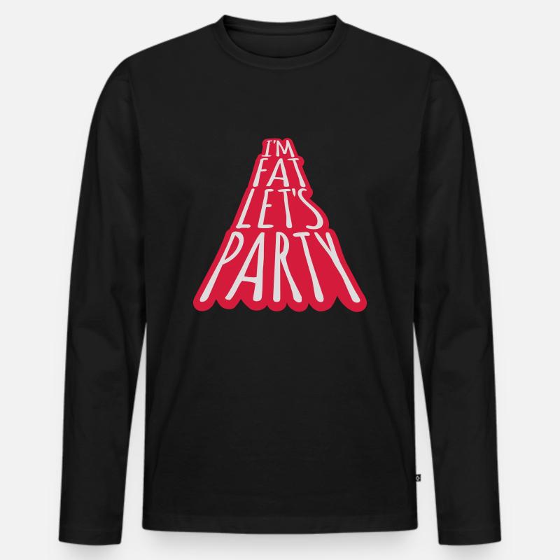 im fat lets party - Männer Premium Bio Langarmshirt - Schwarz