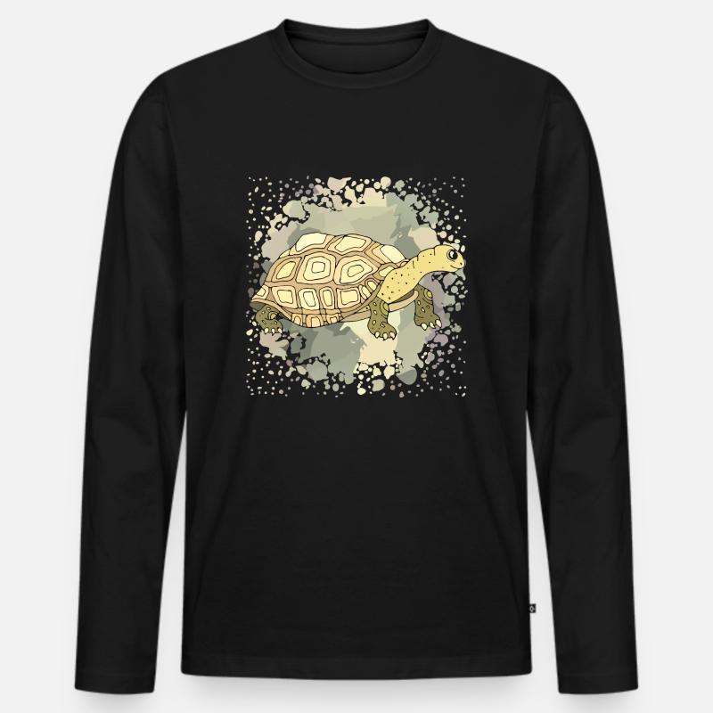 Schildkröte - Männer Premium Bio Langarmshirt - Schwarz