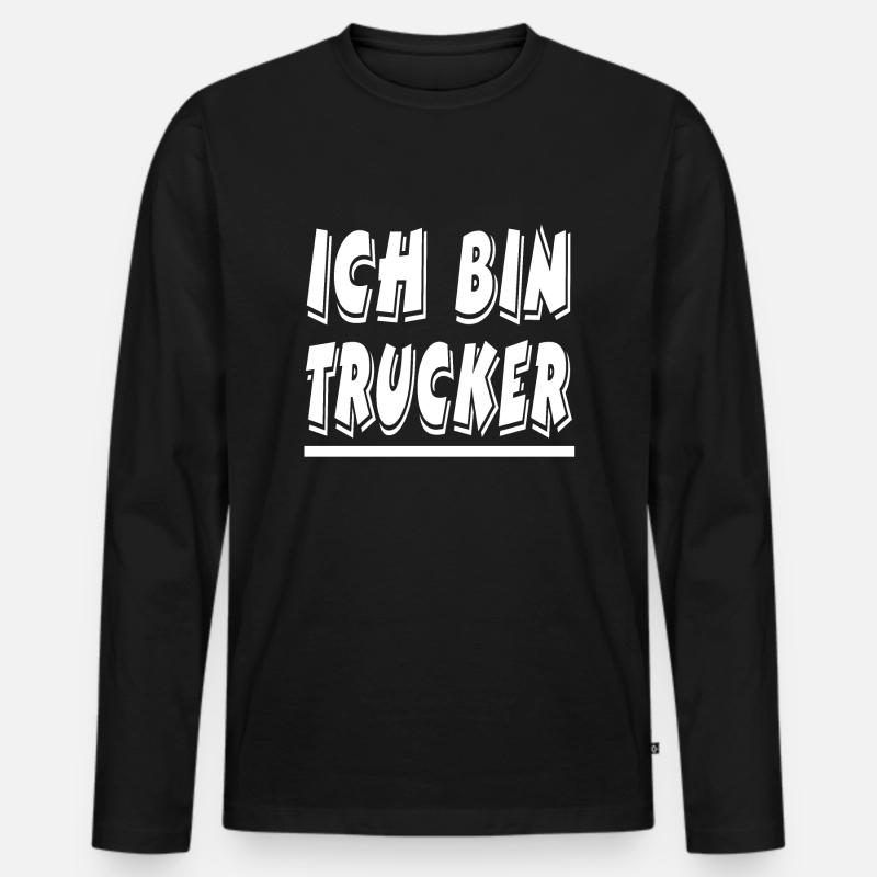 Trucker - Männer Premium Bio Langarmshirt - Schwarz