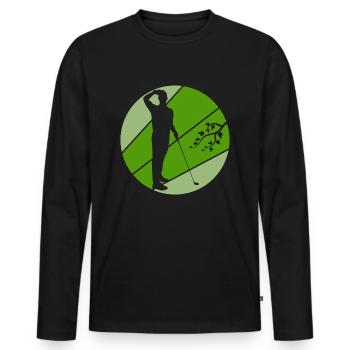 golf golfsport golfspieler abschlag - Männer Premium Bio Langarmshirt - Schwarz - Vorne - Nico (187cm)