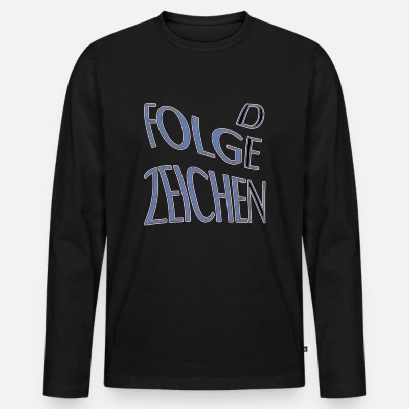 Folge den Zeichen - Männer Premium Bio Langarmshirt - Schwarz