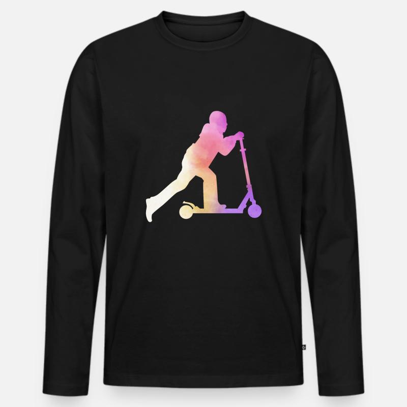 Freestyle Roller Aquarell Roller - Männer Premium Bio Langarmshirt - Schwarz
