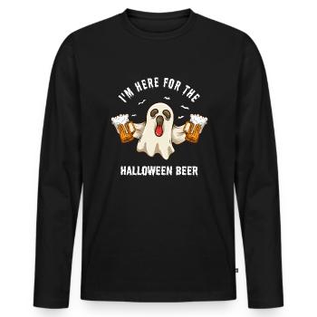 HALLOWEEN BEER - Men's Premium Organic Long Sleeve Shirt - black - Front - Nico (187cm)