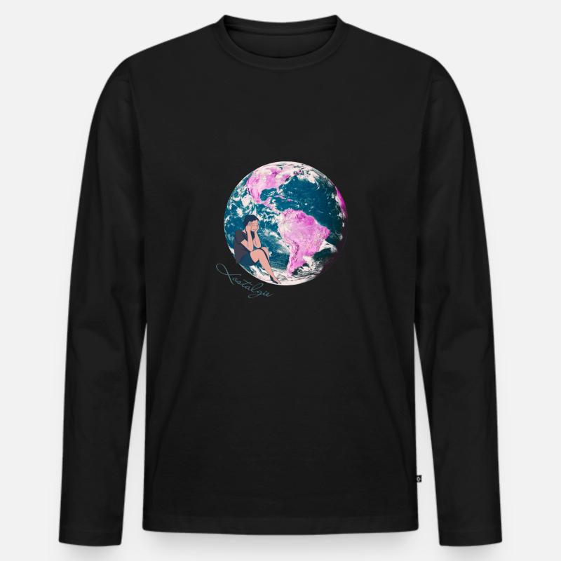Lostalgie - Männer Premium Bio Langarmshirt - Schwarz