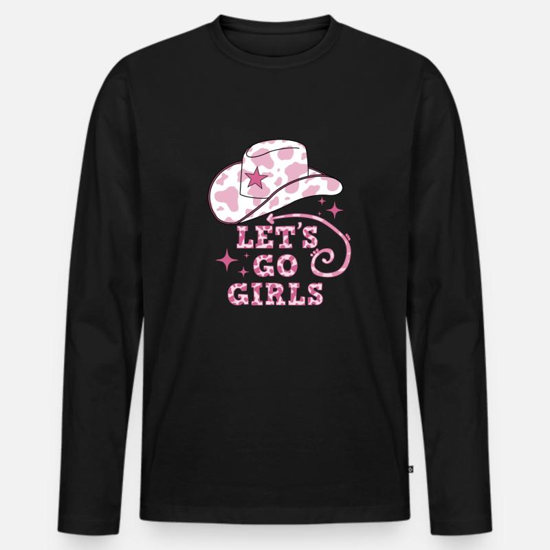 Let's Go Mädchen - Männer Premium Bio Langarmshirt - Schwarz