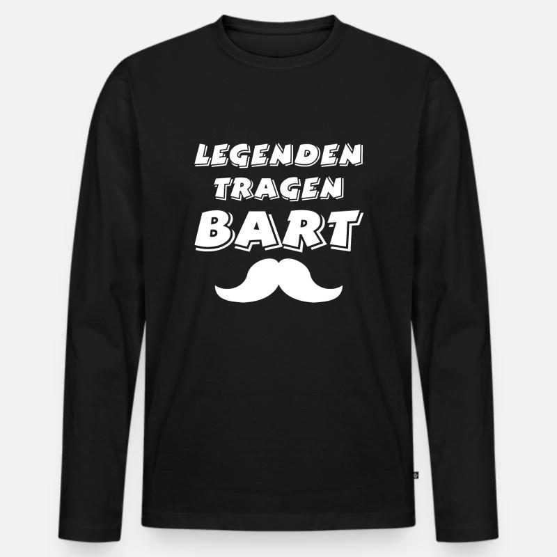 Bart - Männer Premium Bio Langarmshirt - Schwarz