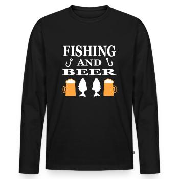 Angling - Men's Premium Organic Long Sleeve Shirt - black - Front - Nico (187cm)