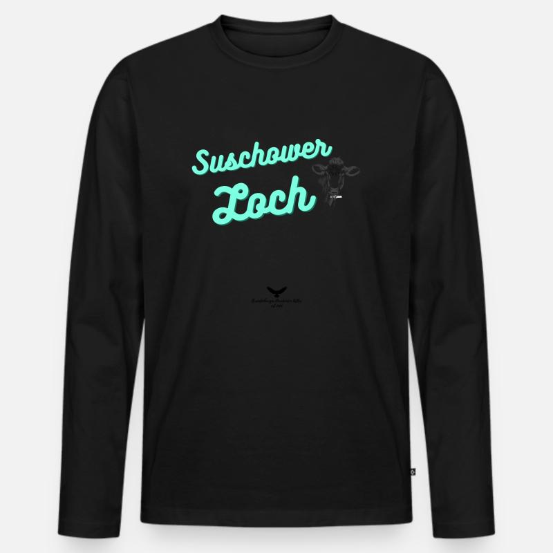 Spreewald Suschower Loch - Männer Premium Bio Langarmshirt - Schwarz