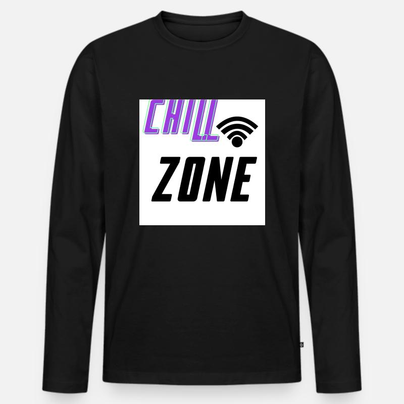 chill Zone - Männer Premium Bio Langarmshirt - Schwarz