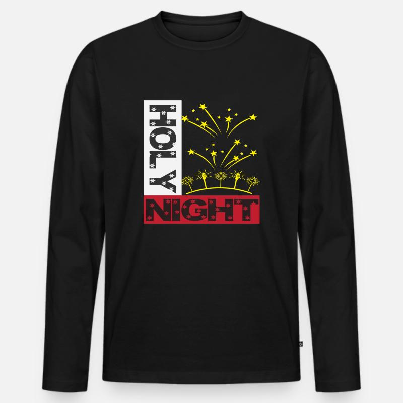 Holy Night - Männer Premium Bio Langarmshirt - Schwarz