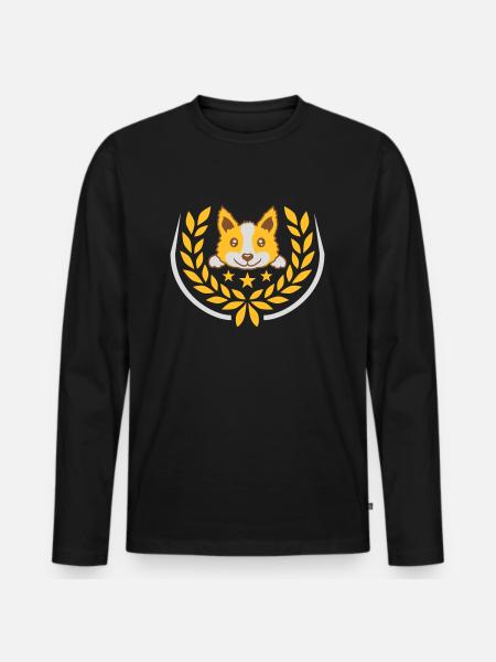 Laurel wreath cute dog design - Men's Premium Organic Long Sleeve Shirt - black