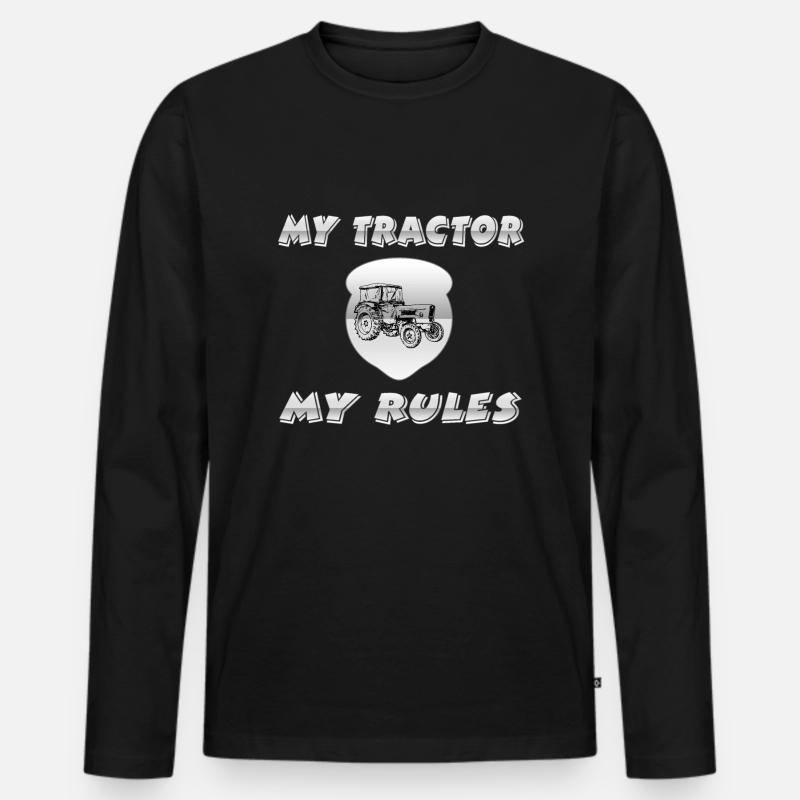 Traktor - Männer Premium Bio Langarmshirt - Schwarz