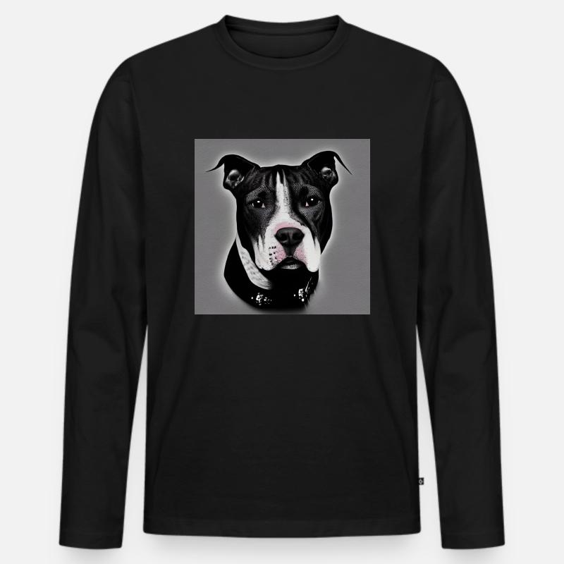 Hund bester Freund - Männer Premium Bio Langarmshirt - Schwarz