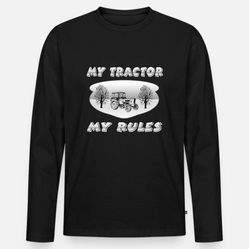 Traktor - Männer Premium Bio Langarmshirt - Schwarz