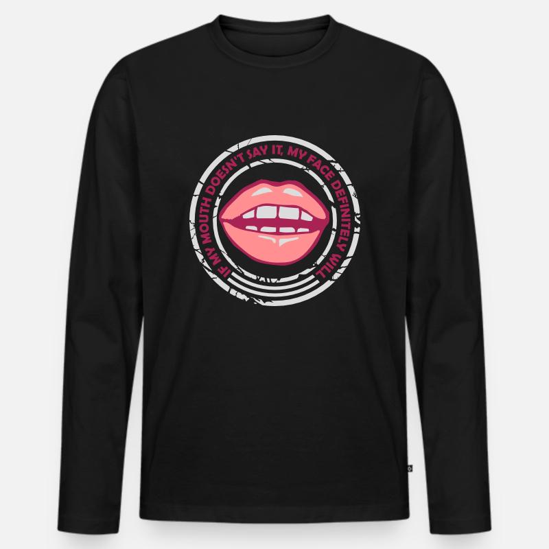 my face definitely will - Men's Premium Organic Long Sleeve Shirt - black