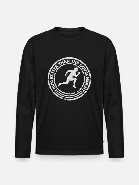 run better than government - Men's Premium Organic Long Sleeve Shirt - black