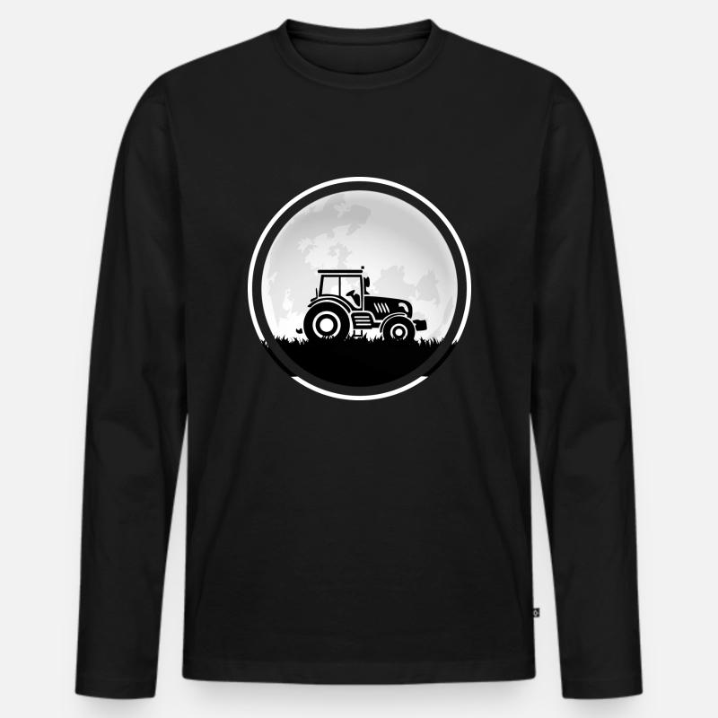 Traktor Erntezeit Traktor-Romantik Erntemaschine - Männer Premium Bio Langarmshirt - Schwarz